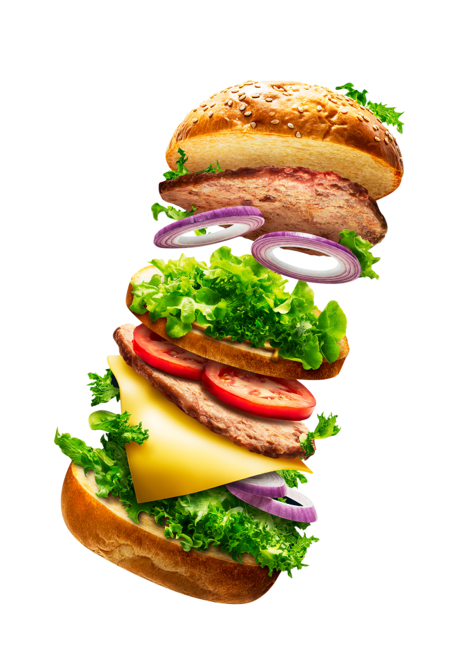 A floating burger